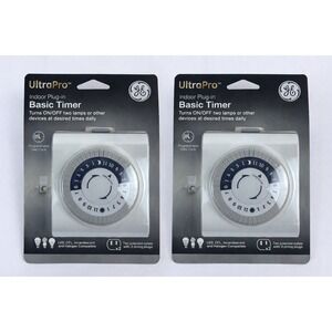 GE UltraPro Indoor Plug-In Basic Timer 2-Pack 2-Outlet 24-Hour Programmable